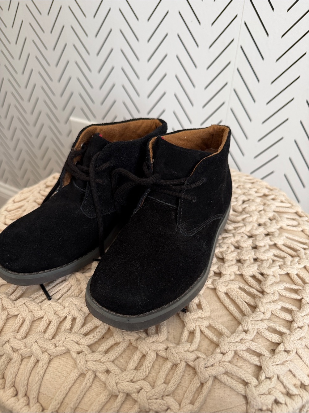 Florsheim Black Suede Kids Lace-Up Dress Boots